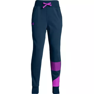 Dívčí tepláky Under Armour Rival Jogger - Techno Teal/Fluo Fuchsia