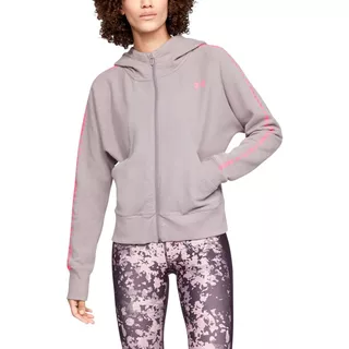 Women’s Hoodie Under Armour TB Ottoman Fleece FZ-WM Graphic - Charcoal Light Heather/White/White