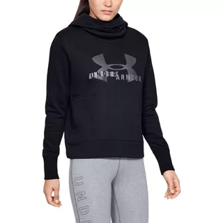 Dámska mikina Under Armour Cotton Fleece Sportstyle Logo Hoodie - White / Peach Horizon / After Burn