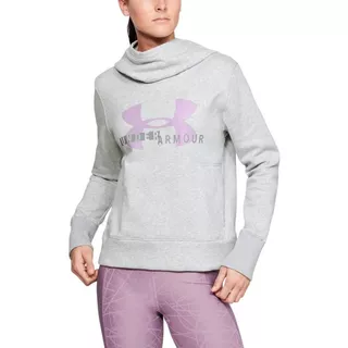 Dámska mikina Under Armour Cotton Fleece Sportstyle Logo Hoodie - White / Peach Horizon / After Burn