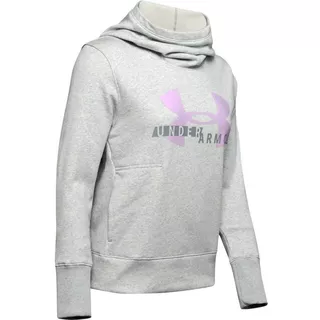 Dámská mikina Under Armour Cotton Fleece Sportstyle Logo Hoodie - White/Peach Horizon/After Burn