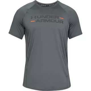 Pánske tričko Under Armour MK1 SS Wordmark - Petrol Blue - Pitch Gray