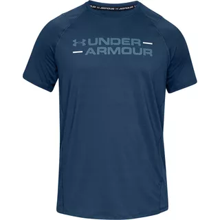 Pánske tričko Under Armour MK1 SS Wordmark - Petrol Blue - Petrol Blue