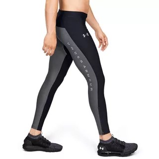 Pánske kompresné legíny Under Armour Qualifier HeatGear Glare Tight - Black