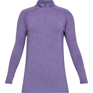 Dámske tričko Under Armour Tour Tips 1/4 Zip - Black - Purple Luxe Medium Heather