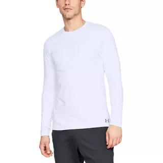 Pánske tričko Under Armour Fitted CG Crew - S - White