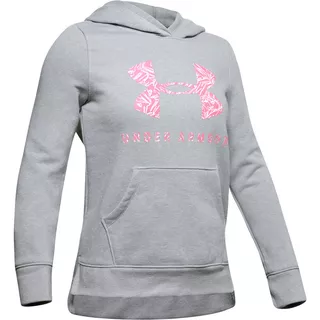 Girls’ Hoodie Under Armour Rival Print Fill Logo - Daiquiri - Mod Gray Light Heather