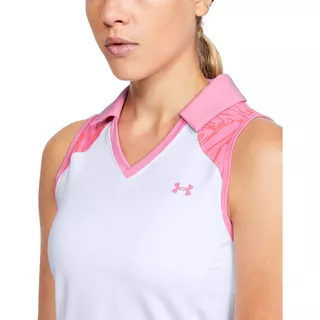 Dámske tielko s límčekom Under Armour Zinger Sleeveless Blocked Polo - Blue Frost