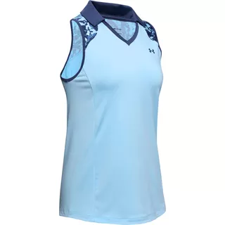 Dámske tielko s límčekom Under Armour Zinger Sleeveless Blocked Polo - Blue Frost