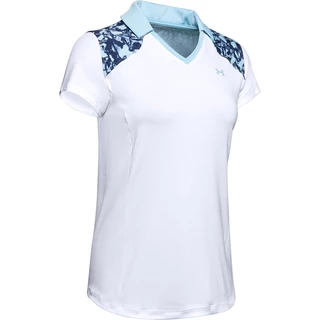 Dámske tričko Under Armour Zinger Blocked Polo - Blue Frost - White