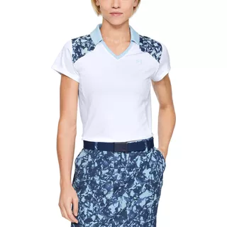 Dámske tričko Under Armour Zinger Blocked Polo - White