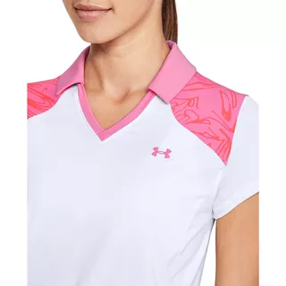 Dámske tričko Under Armour Zinger Blocked Polo - White-Pink