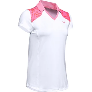 Dámske tričko Under Armour Zinger Blocked Polo - L - White-Pink