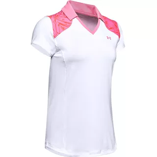 Dámske tričko Under Armour Zinger Blocked Polo - White-Pink