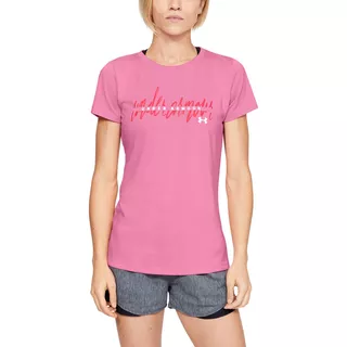 Dámské triko Under Armour Tech Script Graphic SSC - Lipstick - Lipstick