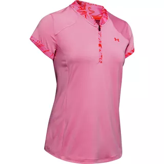 Dámske tričko Under Armour Zinger Zip Polo - XL - Lipstick