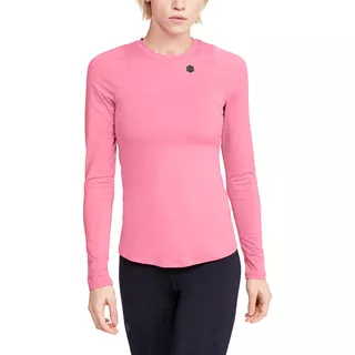 Women’s Long Sleeve T-Shirt Under Armour Rush - Black - Lipstick