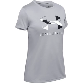 Girls’ T-Shirt Under Armour Tech Graphic Big Logo SS - Eclectic Pink - Mod Gray Light Heather