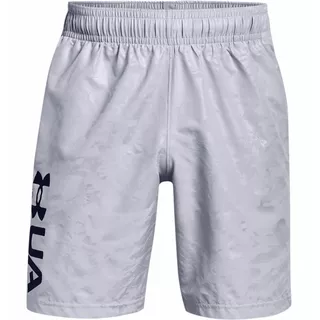 Pánske kraťasy Under Armour Woven Emboss Shorts - Academy/ White