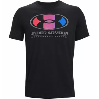 Men’s T-Shirt Under Armour Multi Color Lockertag SS - Summit White - Black