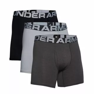 Boxerky Under Armour Charged Cotton 6in 3ks - Mod Gray - Mod Gray Medium Heather