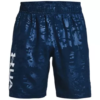 Pánské kraťasy Under Armour Woven Emboss Shorts - Concrete/Phoenix Fire