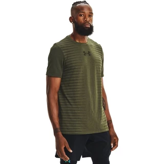 Men’s T-Shirt Under Armour Seamless Wordmark SS - Black - Marine OD Green