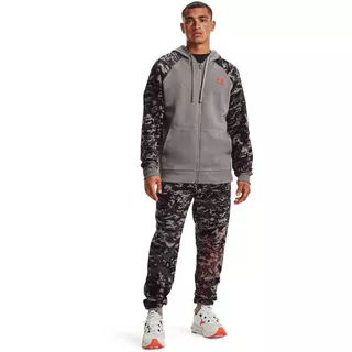 Pánské tepláky Under Armour Rival FLC Camo Script JGR - Concrete