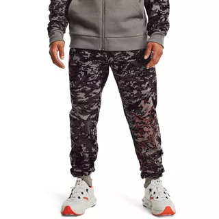 Pánske tepláky Under Armour Rival FLC Camo Script JGR - Concrete