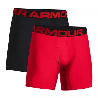 Men’s Boxer Jocks Under Armour Tech 6in – 2-Pack - Black - Red