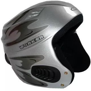 Vento Gloss Graphics Ski Helmet  WORKER - Black Graphics - Titanium Grey