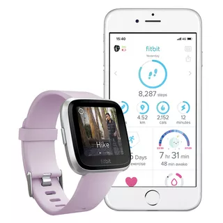 Fitbit Versa Lite Lilac/Silver Aluminum Kluge Uhr