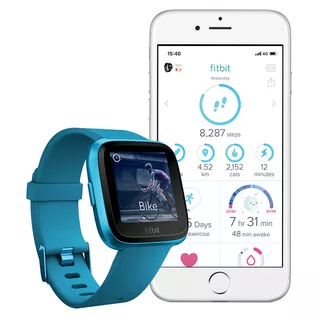 Chytré hodinky Fitbit Versa Lite Marina Blue/Marina Blue Aluminum - rozbaleno