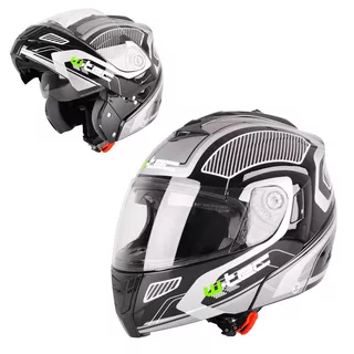 Kask motocyklowy szczękowy otwierany z blendą W-TEC NK-839 - S-Cape Black Grey