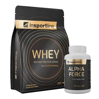 SADA: Protein inSPORTline WHEY 700g + Stimulant inSPORTline AlphaForce, 90 kapslí - slaný karamel
