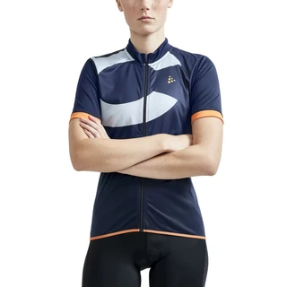 Dámský cyklistický dres CRAFT W CORE Endurance Logo - růžová - tmavě modrá