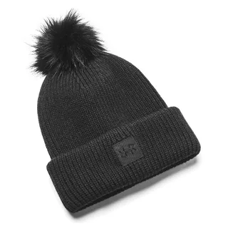 Women’s Pom Beanie Under Armour Halftime Ribbed - White - Black