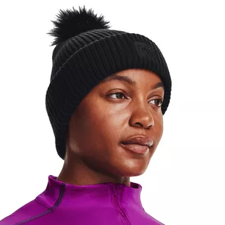 Women’s Pom Beanie Under Armour Halftime Ribbed - Black