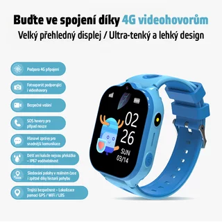 Smartwatch zegarek dla dzieci SIM GPS 4G LTE IP67 SOS inSPORTline Odino