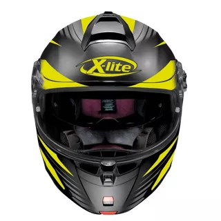 Výklopná moto prilba X-Lite X-1004 P/J Nordhelle N-Com Flat Black-Yellow - čierno-žltá