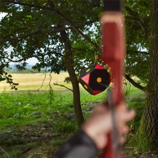 Hanging Cube Archery Target Yate Cube Polimix 30 x 30 x 30 cm black-red