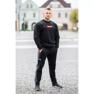 Nebbia Side Stripe Retro Joggers 154 Herren Sporthose - schwarz