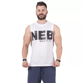 Męska koszulka bez rękawów Nebbia Back to the Hardcore tank top 144 - Biały