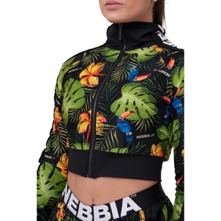 Bluza damska Nebbia High-Energy Cropped Jacket 564 - Zielona dżungla