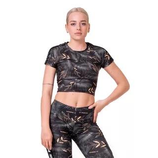 Damski crop top Nebbia Active 568 - Wulkaniczna czerń