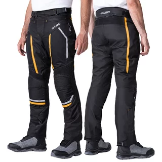 Pánské letní moto kalhoty W-TEC Toranio - černo-žlutá