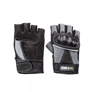 Skórzane rękawice motocyklowe W-TEC Reubal NF-4190 - Czarno-czerwony - Czarno-szary