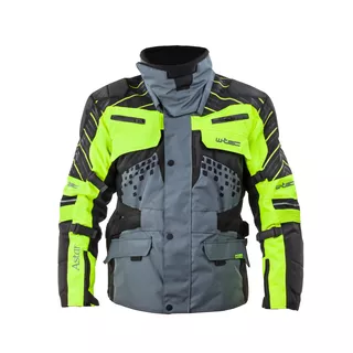 Moto jakna W-TEC Astair - črno-siva-zelena - črno-siva-zelena