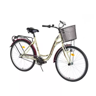 Urban bike DHS Citadinne 2636 26" - model 2015 - White/Red - Yellow-Red