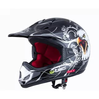 Młodzieżowy kask motocyklowy W-TEC V310 enduro - Czarny orzeł